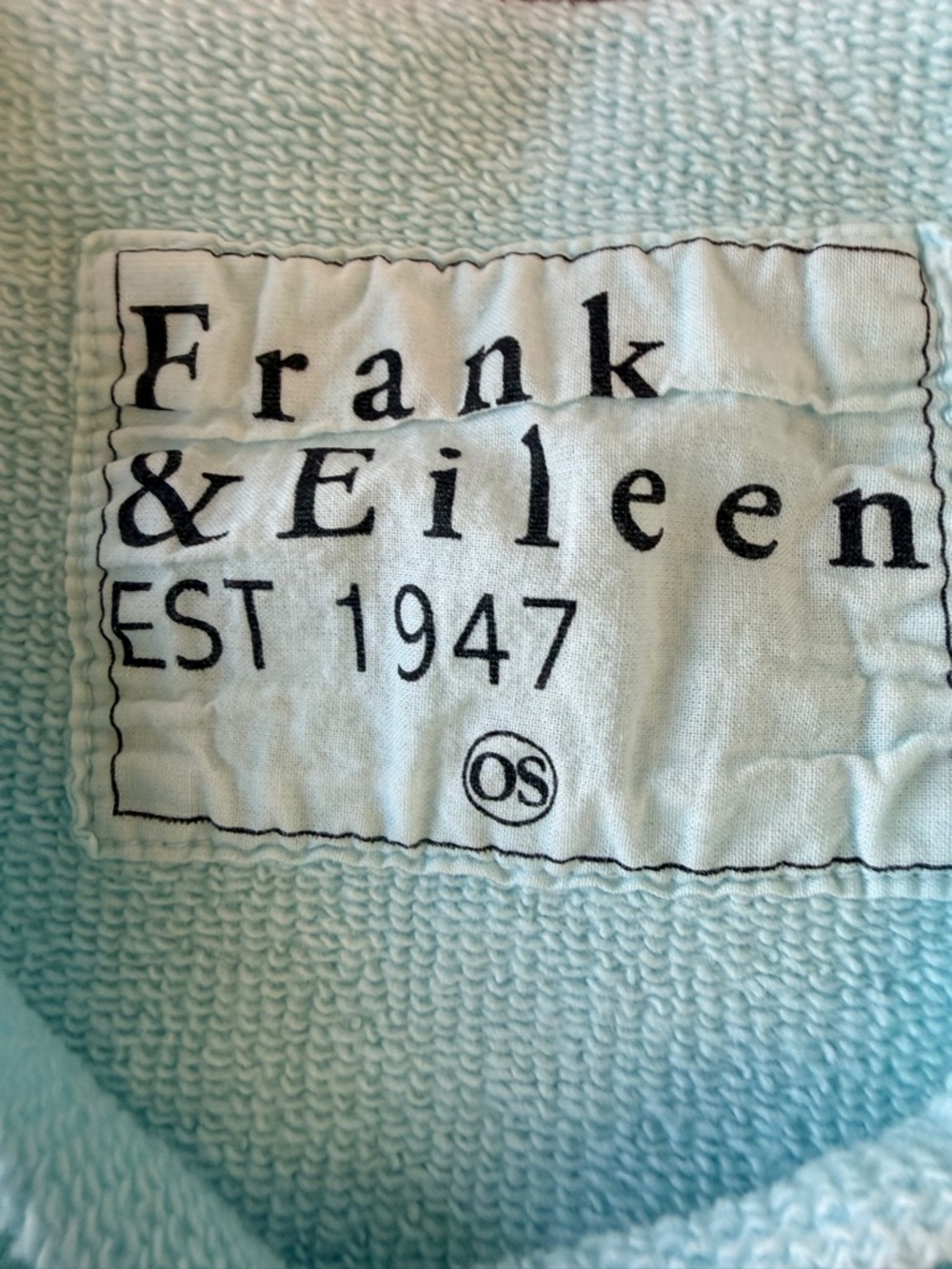 NWT Frank and Eileen, Audrey OS sea foam green funnel neck triple fleece. New. - Picture 3 of 5